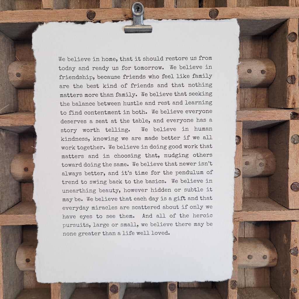 PROSE (WE BELIEVE)