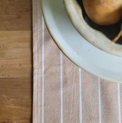 HANDMADE TAN STRIPED RUNNER (13X84)