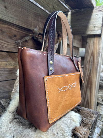 BETTY HANDBAG WITH TOOLED FEATHER