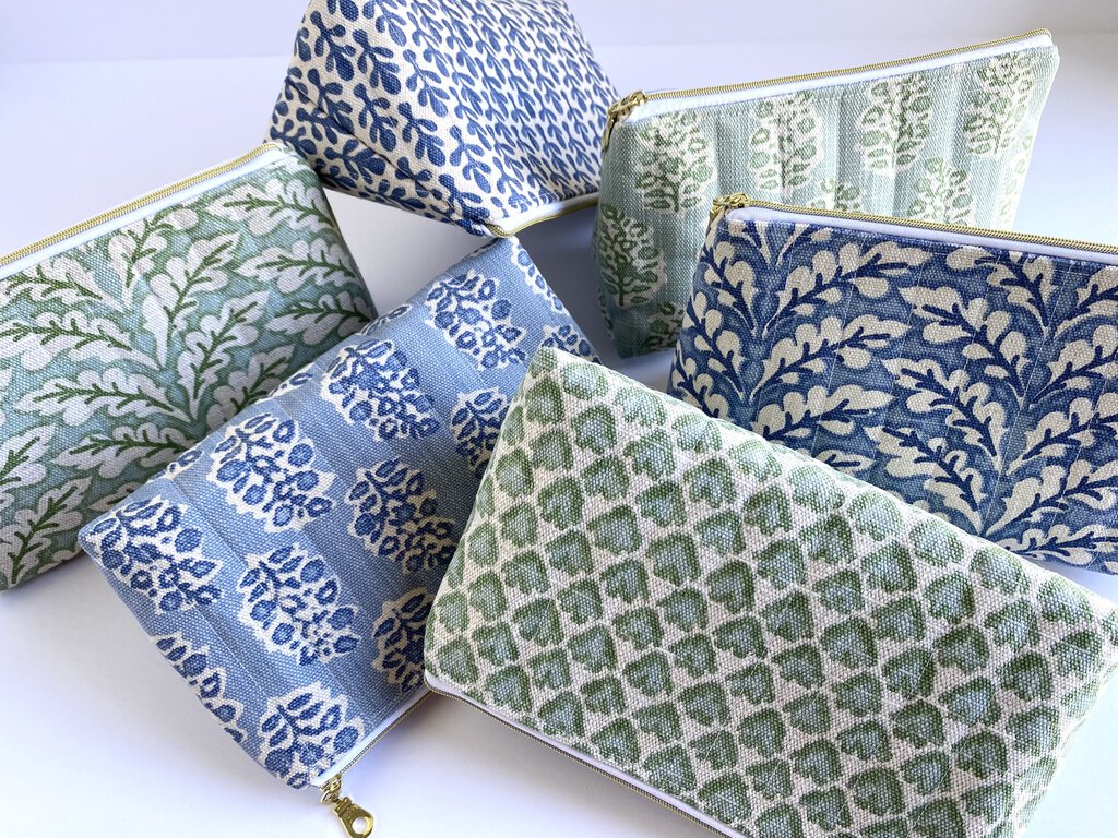 QUILTED COSMETIC CASE (MANY COLOR OPTIONS)