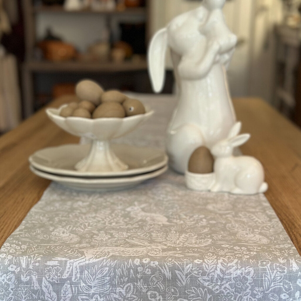 HANDMADE GREEN BUNNY RUNNER, 84" LONG