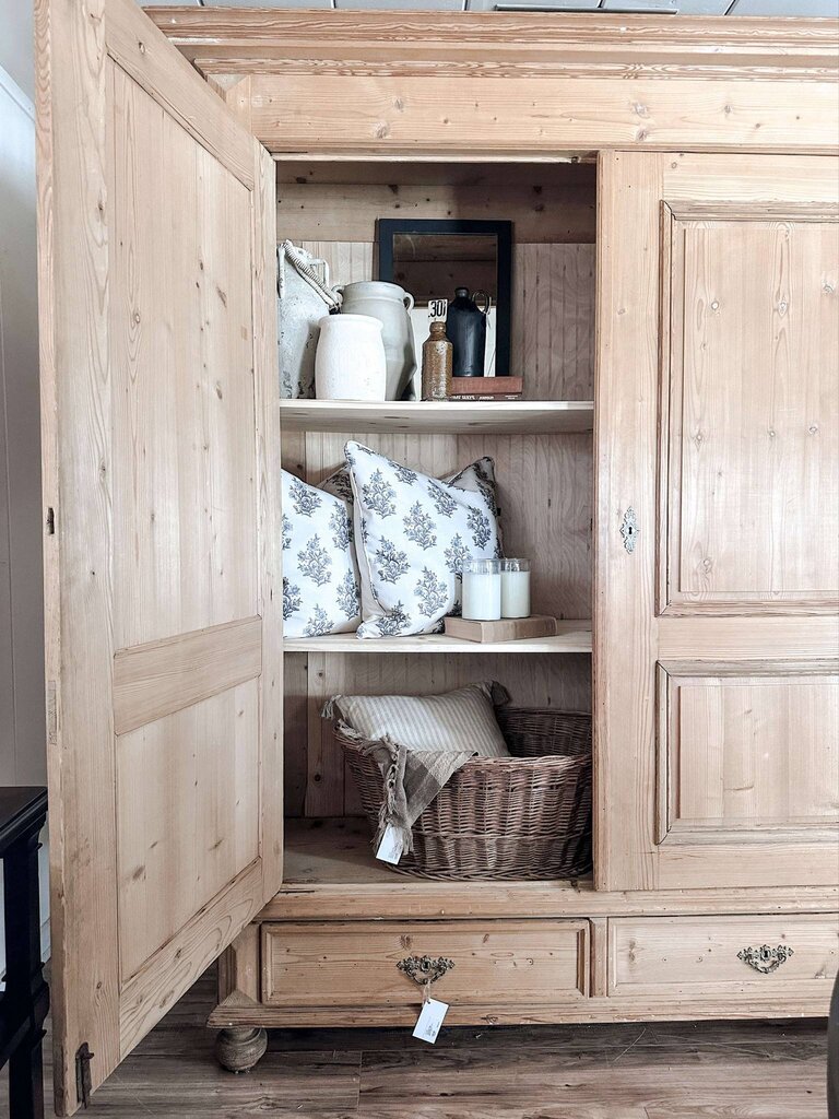 ANTIQUE PINE ARMOIRE 68.5"W x 88.5"H 26"D