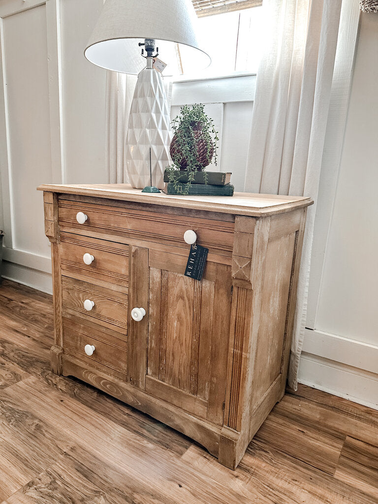 OAK 4 DRAWER CABINET NATURAL FINISH 32.25"W 16.5"D 28.25"H