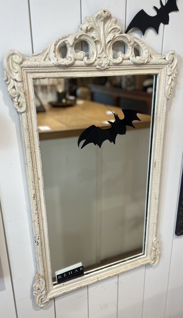 WHITE ANTIQUE MIRROR