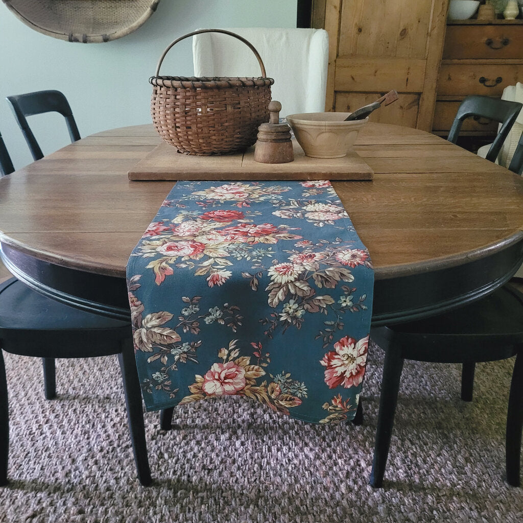 HANDMADE BLUE FLORAL RUNNER