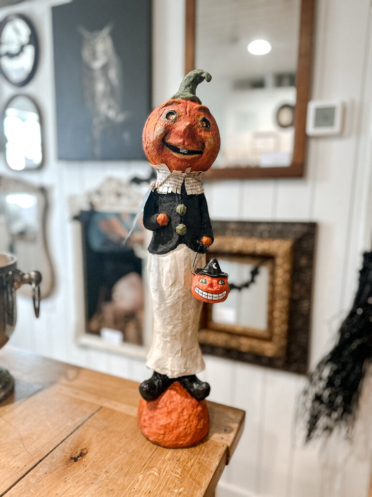 HANDPAINTED PUMPKIN HEAD FIGURE. 22"h
