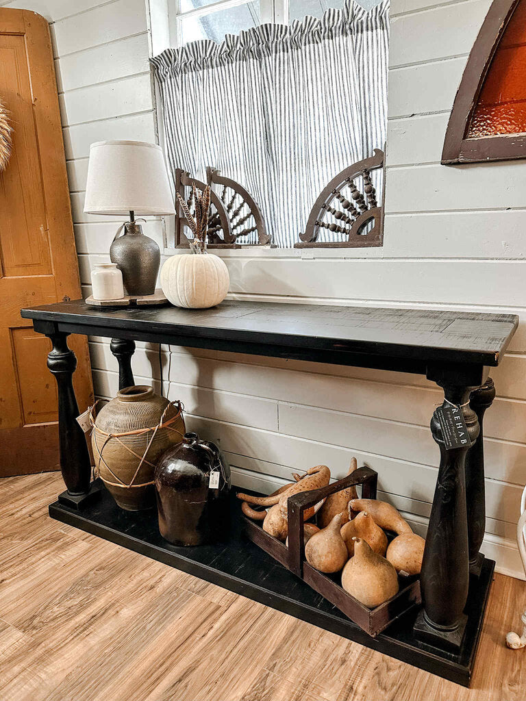 SOFA TABLE BLACK 60"W 18"D 32"H