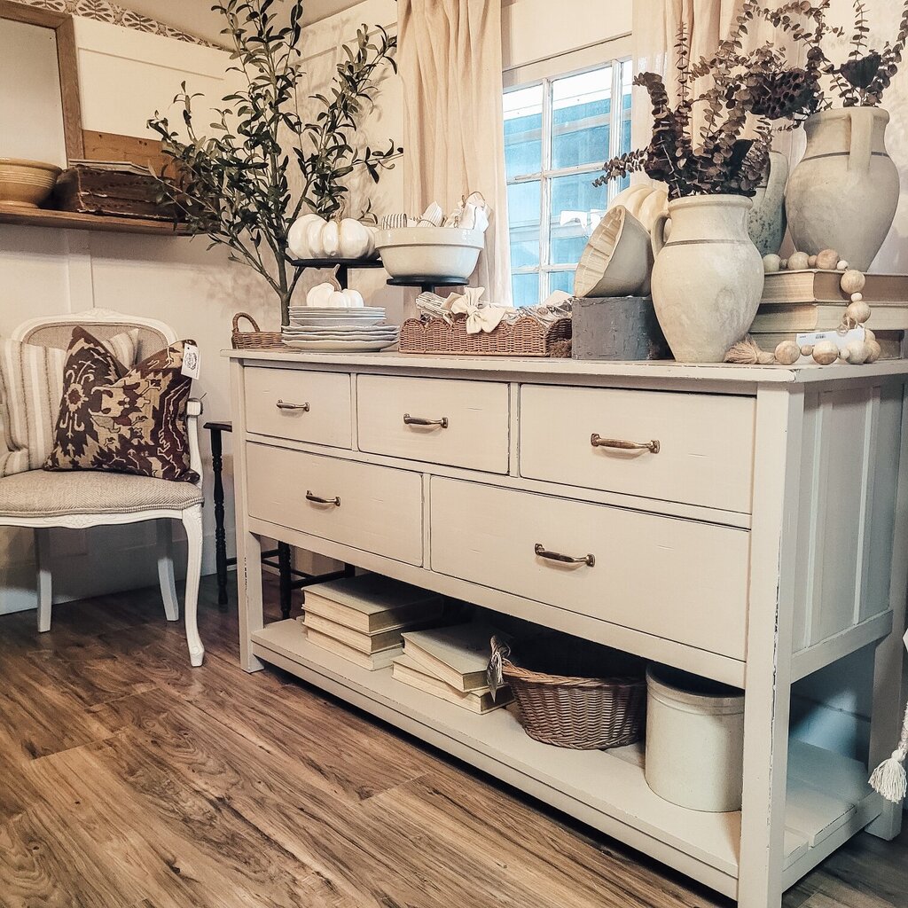 FIVE DRAWER CONSOLE (60"Wx19"Dx32"T) POTTERY BARN