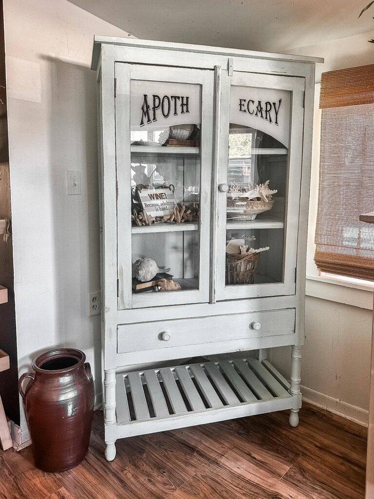 APOTHECARY CABINET 67"t x 37.5"w x 16.5"d