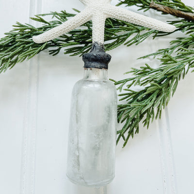 EXTRA -SMALL SOLDERED SHELL BOTTLE STARFISH 4" x 7"