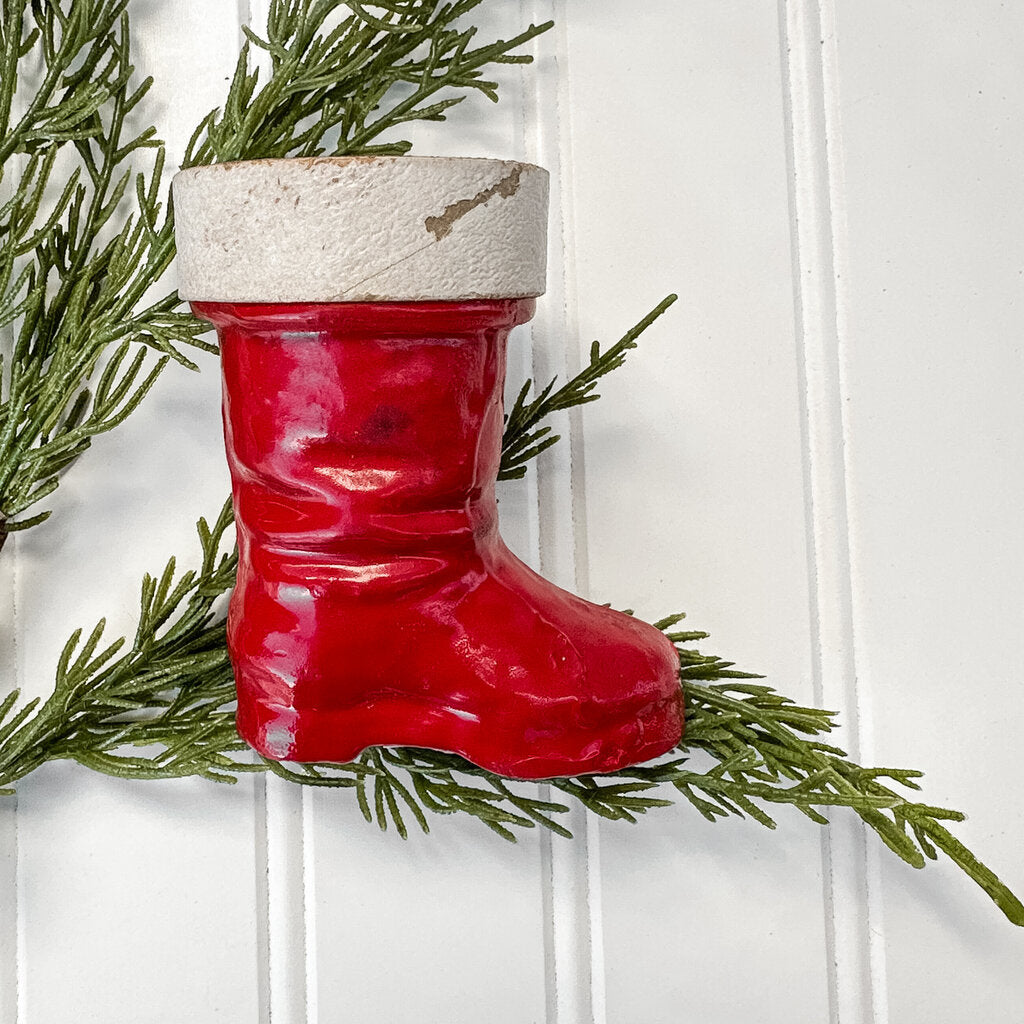 PAPER MACHE SANTA BOOT