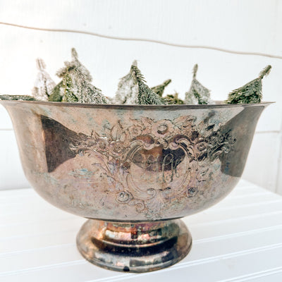 SILVER BOWL 15 1/3” x 9”h