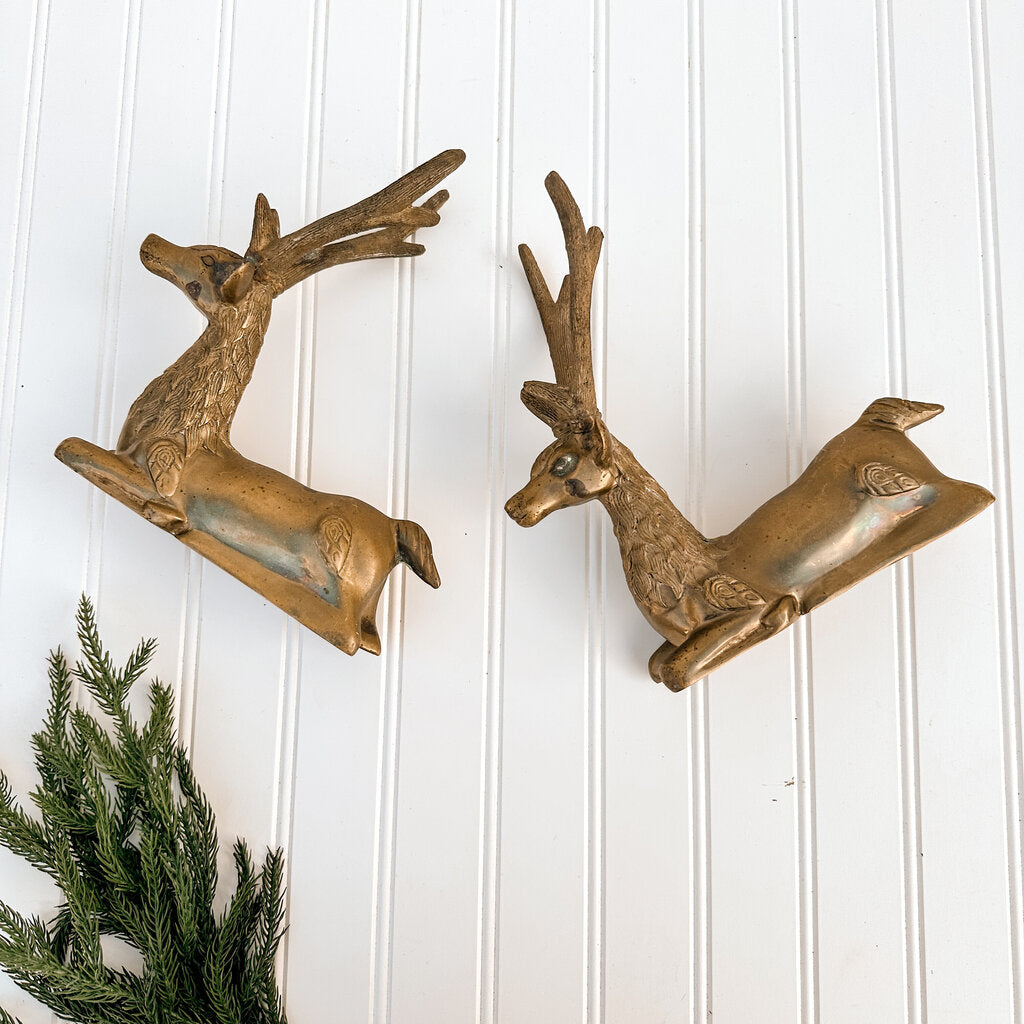 BRASS DEER SET