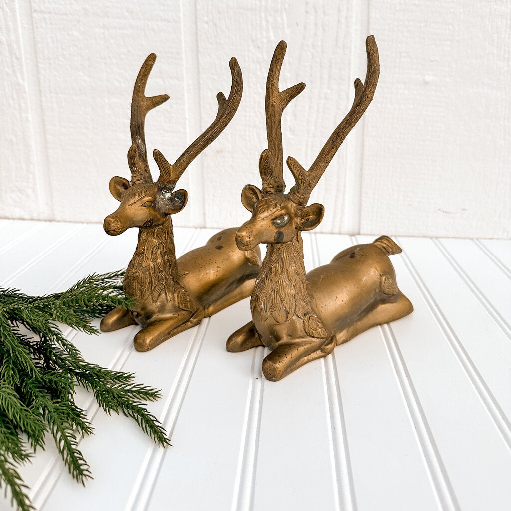 BRASS DEER SET