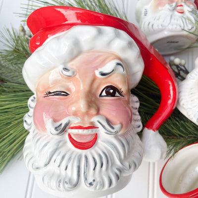 1950's Napco santa pitcher & 4 mug set