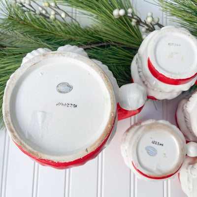 1950's Napco santa pitcher & 4 mug set