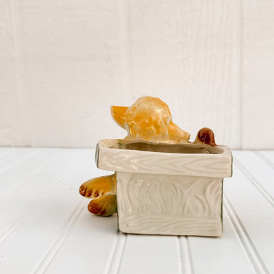 VINTAGE 1950's BABY LAMB PLANTER 5"W x 4.75"H