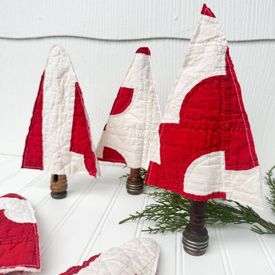 HANDMADE VINTAGE EMBROIDERED QUILT TREE