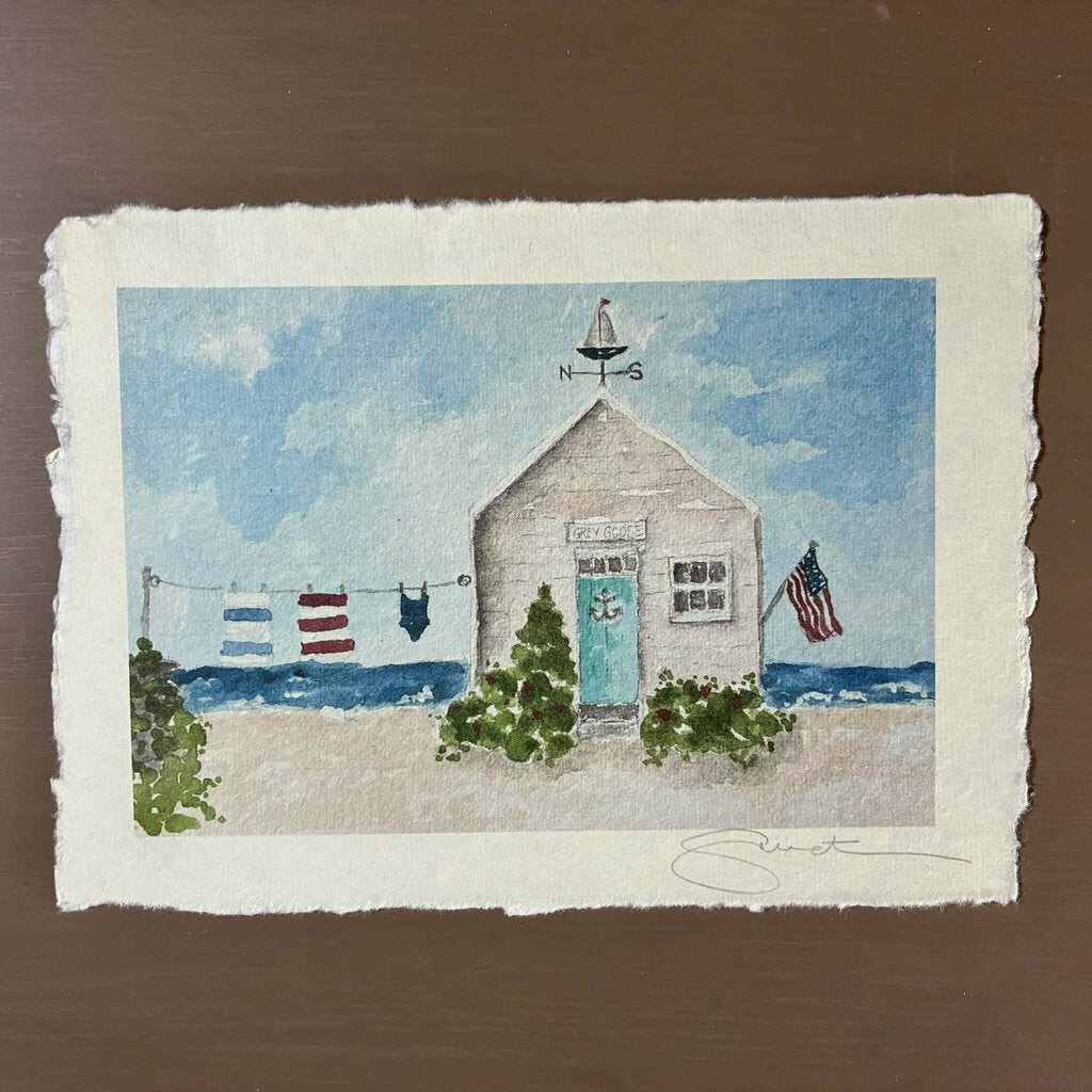 BEACH COTTAGE PRINT 6" X 9"