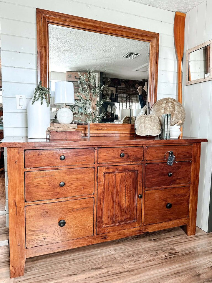 BROYHILL DRESSER 68"W 19"D 37.25"H W/MIRROR 49" x 42"
