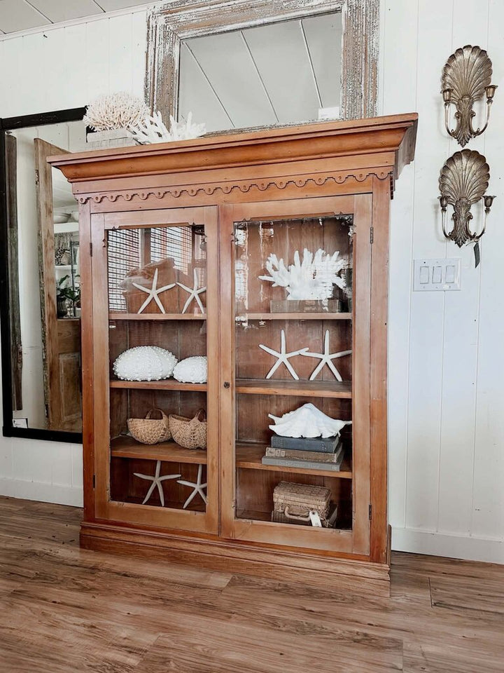 ANTIQUE PINE BOOKCASE (54"Wx16"Dx62"T)