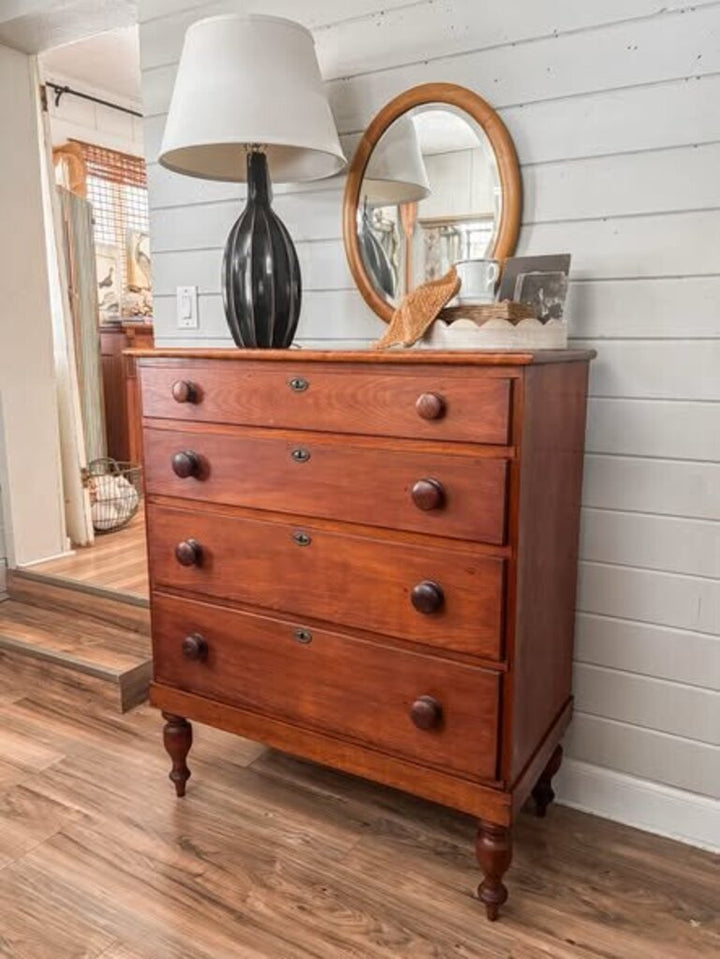 19th C. AMERICAN CHEST OF 4 DRAWERS 37"W 18"D 44"H