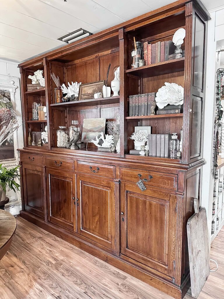 VINTAGE DISPLAY CABINET 102"l x 19"d x 90"t
