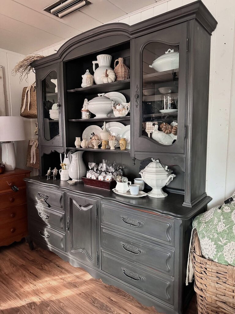 VINTAGE CHINA CABINET 21.5D x 72W x 84H