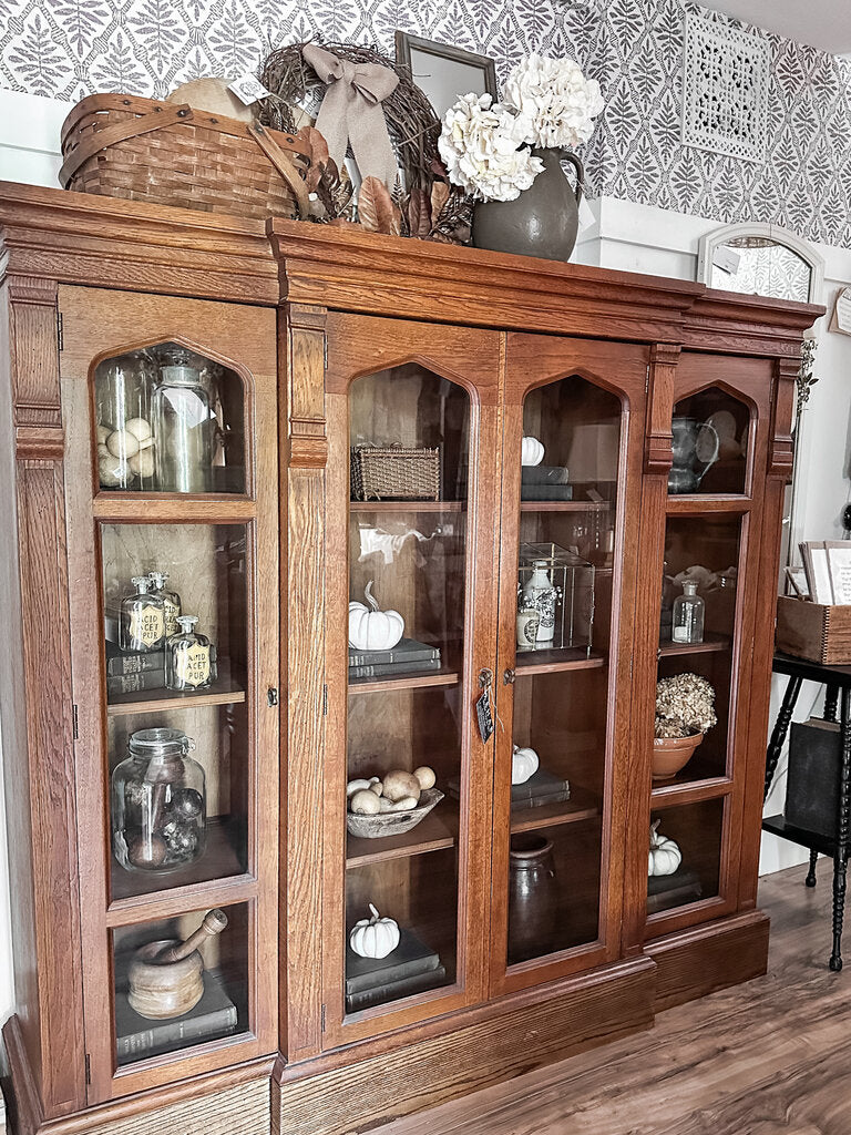 OAK BOOKCASE 65.5"W 17"D 61.5"H