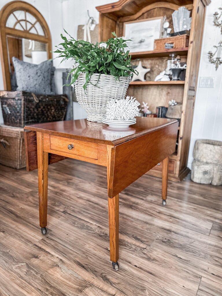 DROP LEAF TABLE 2 DRAWERS 44.5"W 40.5"D 30"H