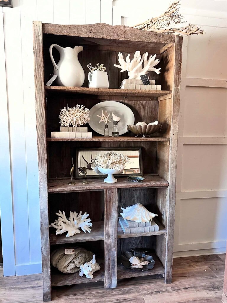 RUSTIC HANDMADE SHELF 73" tall x 38" wide x 11" deep