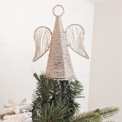 BEADED METAL ANGEL ORNAMENT/TREE TOPPER