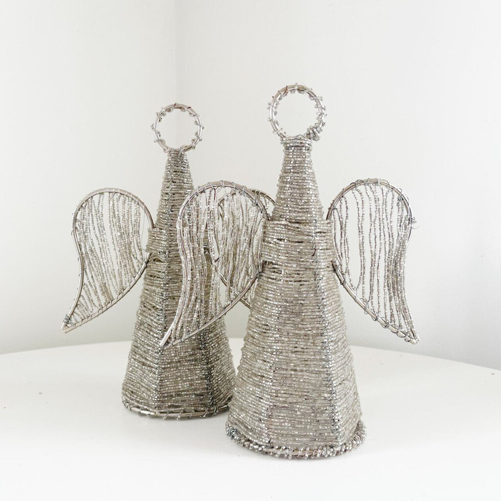BEADED METAL ANGEL ORNAMENT/TREE TOPPER