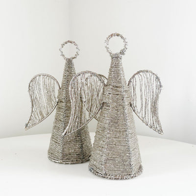BEADED METAL ANGEL ORNAMENT/TREE TOPPER