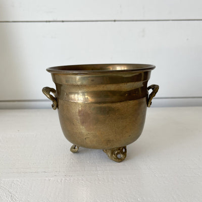 Brass footed planter