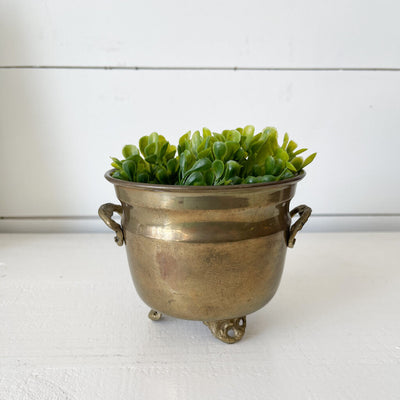 Brass footed planter